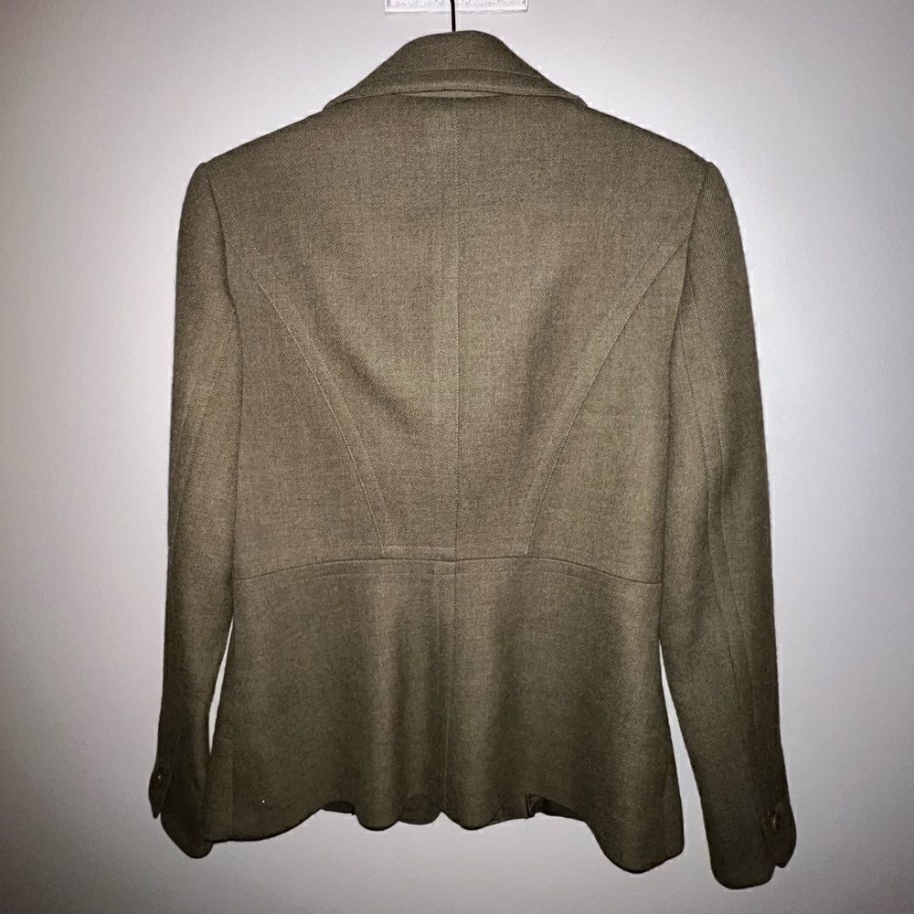 Ann Taylor Olive Green Wool Blazer - Sz 2 - Picture 5 of 16